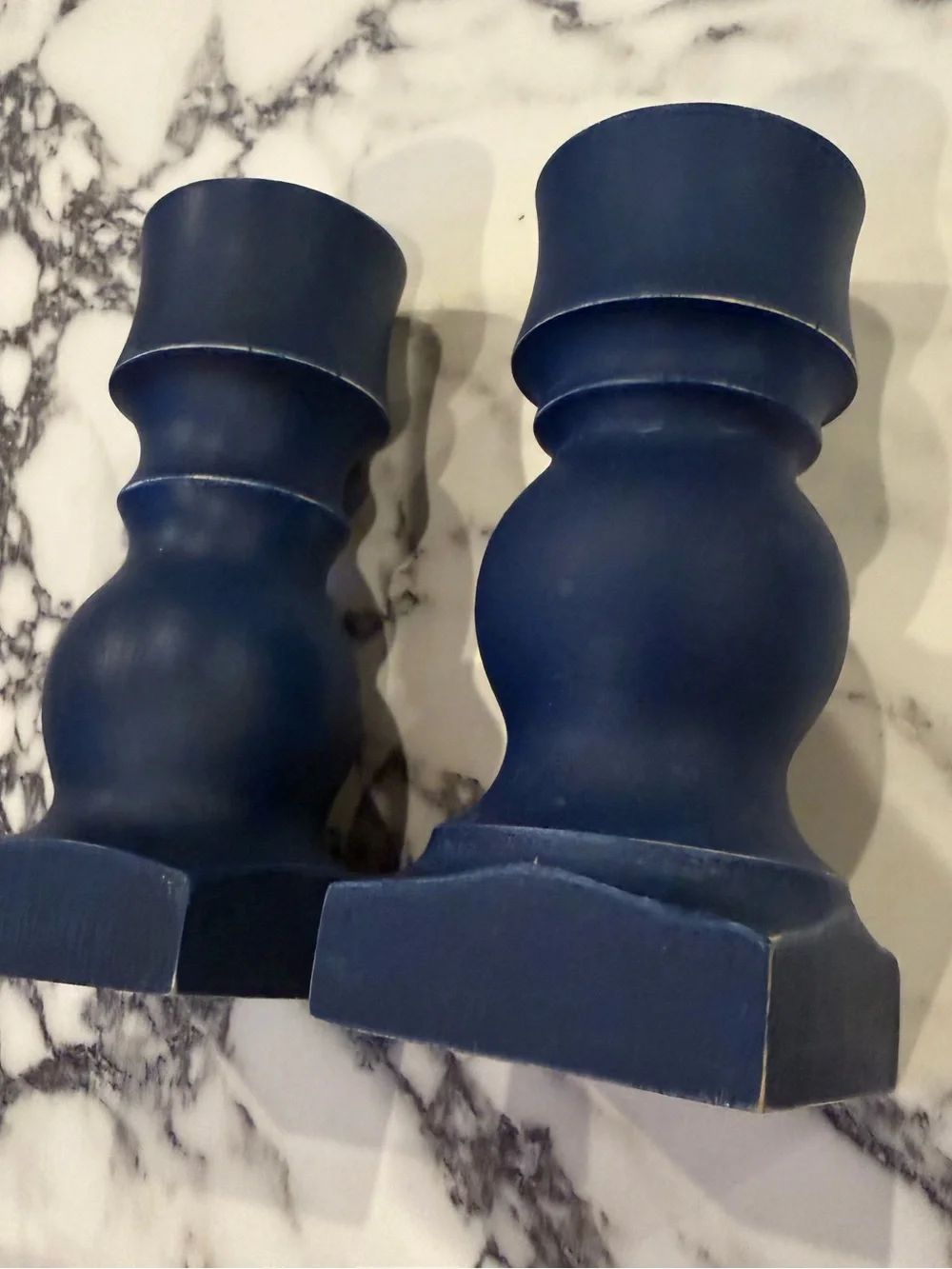 Harp Design Co Hand Turned Wooden Candlesticks Set of 2 Farmhouse Candle Holders